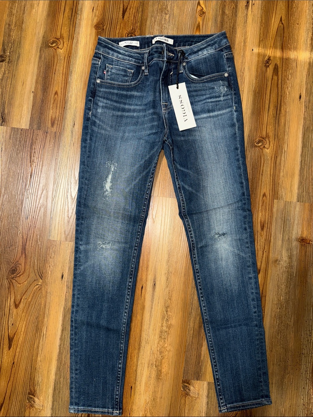 Vigoss Dark Blue Distressed Skinny Jeans